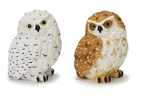 ES Deko Eulen 2erSet ca. 11 cm, Dekoration Figur Figuren Tiere Eule Vogel Uhu neu von YAMOOCO