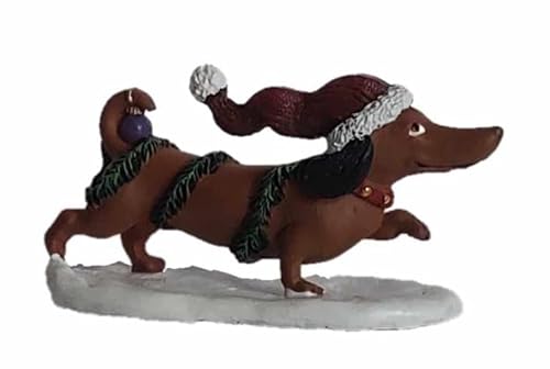 ES Deko Figur Weihnachtsdackel mit Girlande, ca. 8 cm, Dekoration Figuren Tiere Dackel Hund von ES