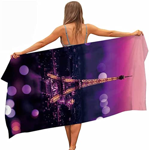 ESAAH Pariser Eiffelturm BadetuchWeich Bequem Badetuch Schnell Trocknend MicrofiberGeeignet Für Schwimmen Fitnessstudio Sport Spa (A1,70x150cm) von ESAAH