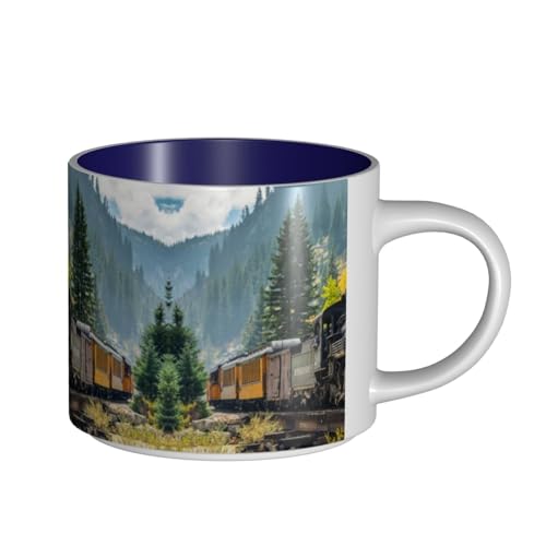 Dampflok Keramiktasse mit großem Fassungsvermögen, zarter Körper, dicker Körper, einfach und elegant von ESASAM