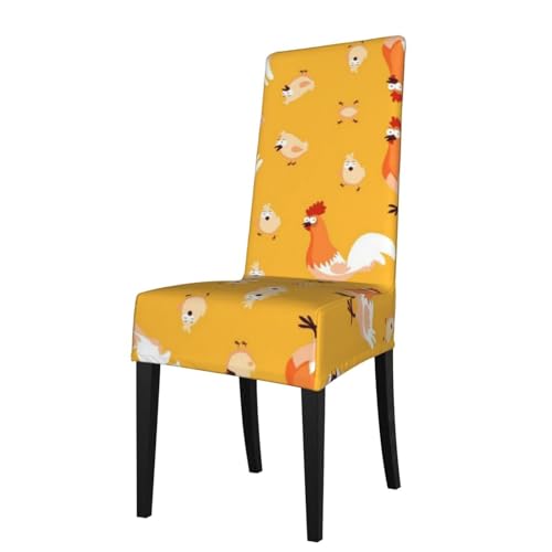 ESASAM Chicken Chick Printed Dining Chair Protective Cover, Machine Washable, Suitable for Universal Armless Chairs von ESASAM
