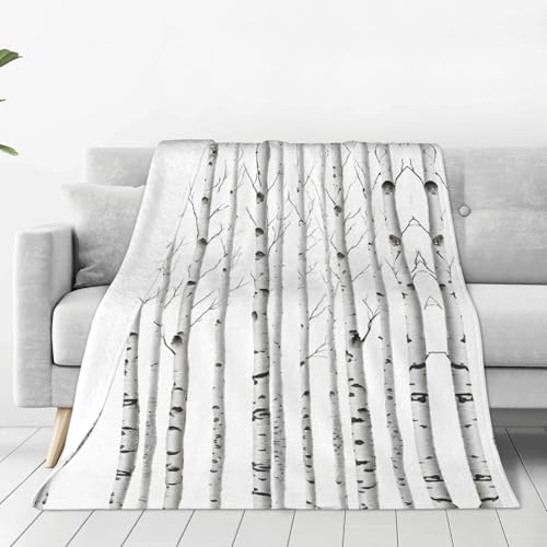 ESASAM Die superweiche Flanelldecke aus Birkenbaum ist bequem, leicht, warm und langlebig, geeignet für Zuhause, Reisen und Camping von ESASAM