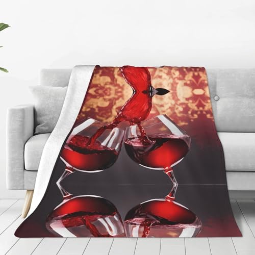 ESASAM Die superweiche Flanelldecke aus Rotweinglas ist bequem, leicht, warm und langlebig, geeignet für Zuhause, Reisen und Camping von ESASAM