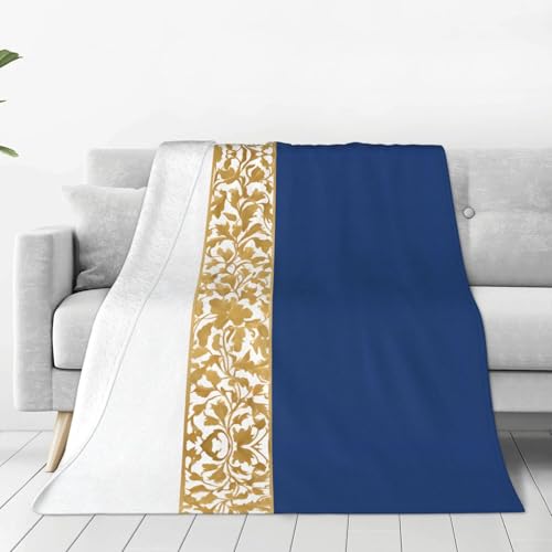 ESASAM Die superweiche Flanelldecke in Goldblau und Weiß ist bequem, leicht, warm und langlebig, geeignet für Zuhause, Reisen und Camping ESASAM Die superweiche Flanelldecke in Goldblau und Weiß ist bequem, leicht, warm und langlebig, geeignet für Zuhause, Reisen und Camping von ESASAM