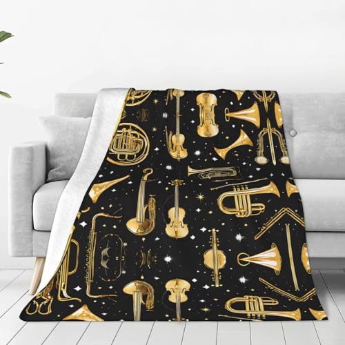 ESASAM Die superweiche Flanelldecke mit Musikinstrumenten ist bequem, leicht, warm und langlebig, geeignet für Zuhause, Reisen und Camping ESASAM Die superweiche Flanelldecke mit Musikinstrumenten ist bequem, leicht, warm und langlebig, geeignet für Zuhause, Reisen und Camping von ESASAM