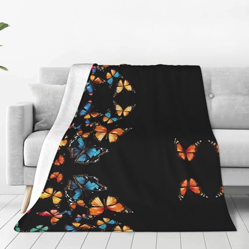 ESASAM Die superweiche Flanelldecke mit Schmetterlingsmotiv ist bequem, leicht, warm und langlebig, geeignet für Zuhause, Reisen und Camping ESASAM Die superweiche Flanelldecke mit Schmetterlingsmotiv ist bequem, leicht, warm und langlebig, geeignet für Zuhause, Reisen und Camping von ESASAM