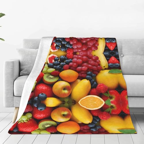 ESASAM Die superweiche Flanelldecke mit frischem Obst und Gemüse ist bequem, leicht, warm und langlebig, geeignet für Zuhause, Reisen und Camping ESASAM Die superweiche Flanelldecke mit frischem Obst und Gemüse ist bequem, leicht, warm und langlebig, geeignet für Zuhause, Reisen und Camping von ESASAM