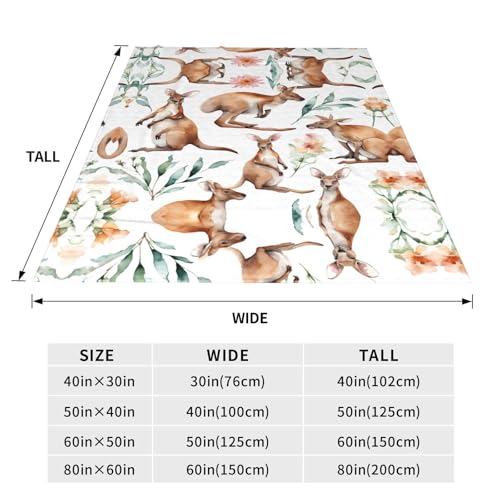ESASAM Die superweiche Flanelldecke mit lustigem Cartoon-Känguru-Zoo ist bequem, leicht, warm und langlebig, geeignet für Zuhause, Reisen und Camping ESASAM Die superweiche Flanelldecke mit lustigem Cartoon-Känguru-Zoo ist bequem, leicht, warm und langlebig, geeignet für Zuhause, Reisen und Camping von ESASAM