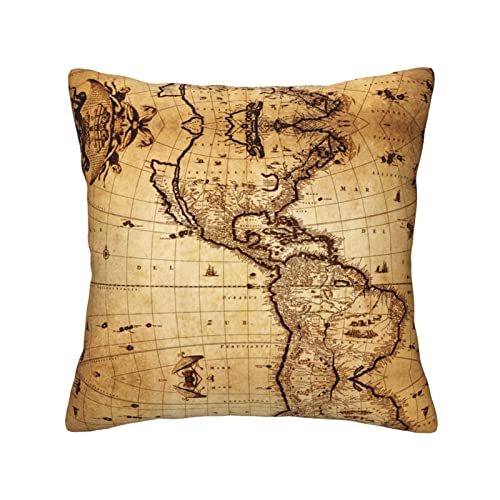 ESASAM Stilvoller Weltkarten-Druck, doppelseitiges Design, 100 % Polyester von ESASAM