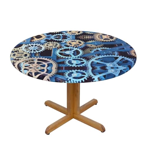 ESASAM Wasserdichte und schmutzabweisende elastische runde Tischabdeckung, die Ihren Tisch aussehen lässt von ESASAM