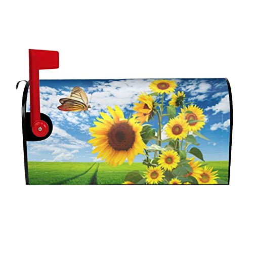 Einzigartiges Design der Briefkasten-Dekoration, Sonnenblumen-Schmetterling, wasserdichte und Sonnenschutz-Briefkasten-Schutzhülle von ESASAM