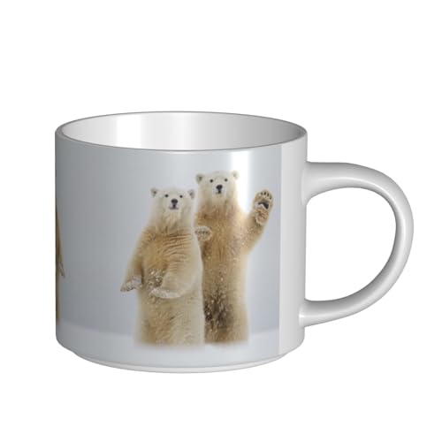 Eisbär-Keramiktasse mit großem Fassungsvermögen, zarter Körper, dicker Körper, einfach und elegant von ESASAM