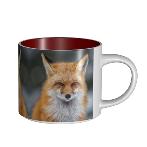 Fox Keramiktasse mit großem Fassungsvermögen, zarter Körper, dicker Körper, einfach und elegant von ESASAM