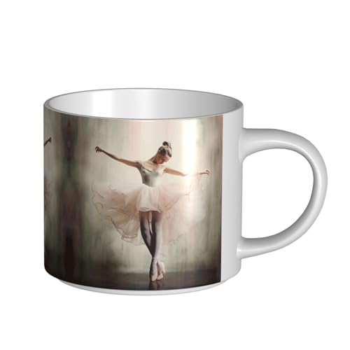 Keramiktasse mit Ballettschuhen, großes Fassungsvermögen, zarter Körper, dicker Körper, einfach und elegant Keramiktasse mit Ballettschuhen, großes Fassungsvermögen, zarter Körper, dicker Körper, einfach und elegant von ESASAM