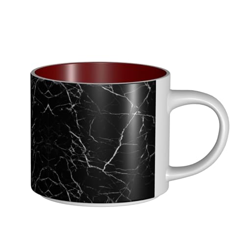 Keramiktasse mit großem Fassungsvermögen, schwarzer Marmor, zarter Körper, dicker Körper, einfach und elegant von ESASAM
