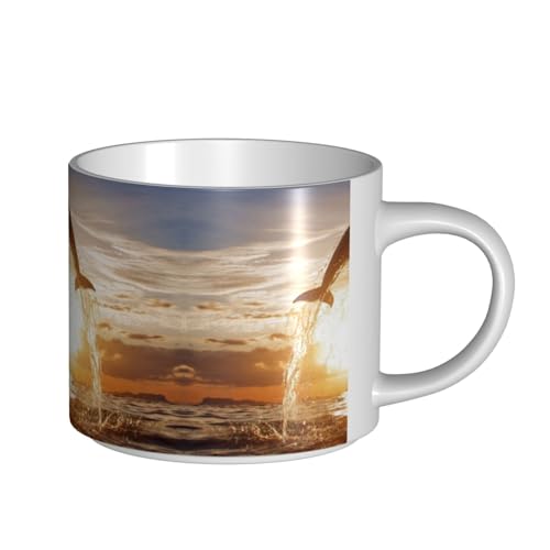 Keramiktasse mit lustigem Tier-Delfin, großes Fassungsvermögen, zarter Körper, dicker Körper, einfach und elegant Keramiktasse mit lustigem Tier-Delfin, großes Fassungsvermögen, zarter Körper, dicker Körper, einfach und elegant von ESASAM