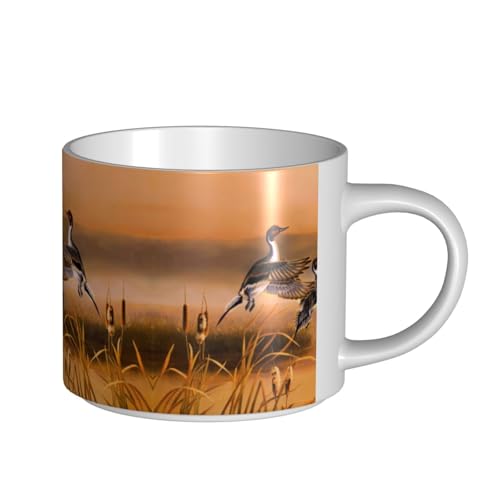 Ölgemälde Ente Keramiktasse mit großem Fassungsvermögen, zarter Körper, dicker Körper, einfach und elegant Ölgemälde Ente Keramiktasse mit großem Fassungsvermögen, zarter Körper, dicker Körper, einfach und elegant von ESASAM