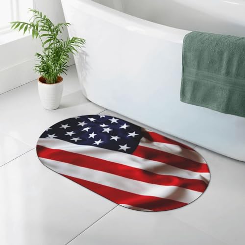 Premium-Kieselgur mit amerikanischer Flagge, 50 x 80 cm, sehr saugfähig, rutschfest, leicht zu reinigen von ESASAM