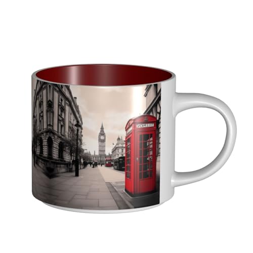Red Phone Booth London Street Keramiktasse mit großem Fassungsvermögen, zarter Körper, dicker Körper, einfach und elegant Red Phone Booth London Street Keramiktasse mit großem Fassungsvermögen, zarter Körper, dicker Körper, einfach und elegant von ESASAM