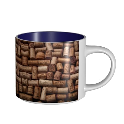 Weinkorken Keramiktasse mit großem Fassungsvermögen, zarter Körper, dicker Körper, einfach und elegant von ESASAM