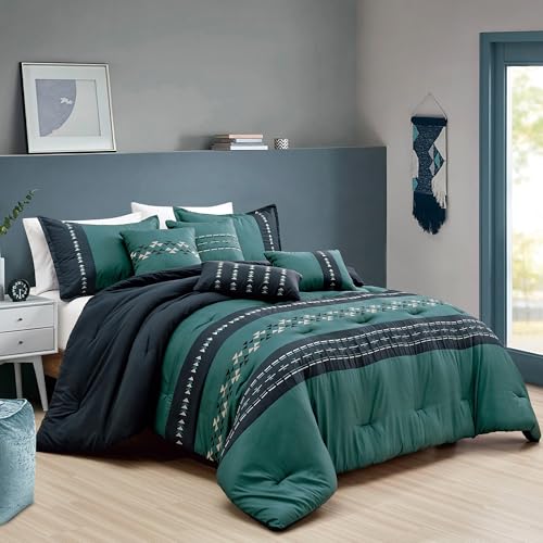 ESCA Green Tröster-Set King Size - 7-teiliges Southwest Tribal Bettwäsche-Set ESCA Green Tröster-Set King Size - 7-teiliges Southwest Tribal Bettwäsche-Set von ESCA