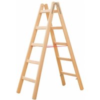 Maler Doppelleiter aus Holz 2x5 Stufen - Maximale Arbeitshöhe 2.85m - 71410/2x5 von MATISÈRE