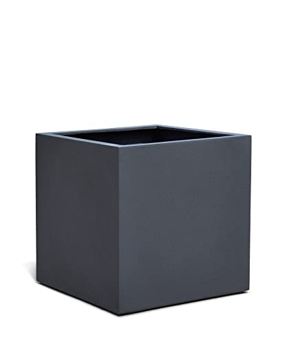 ESCHBACH® Pflanzkübel Cube 50 Anthrazit Schwarz Quadratisch * 50 x 50 x 50 cm * 10 Jahre Garantie von Eschbach