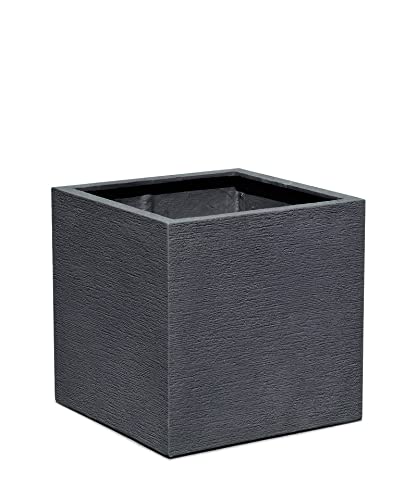 ESCHBACH® Pflanzkübel Cube 50 Nero Anthrazit Quadratisch * 50 x 50 x 50 cm * 10 Jahre Garantie von ESCHBACH