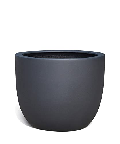 ESCHBACH® Pflanzkübel Egg Pot 40 Anthrazit Schwarz Rund * 36 x 36 x 31 cm * 10 Jahre Garantie von Eschbach