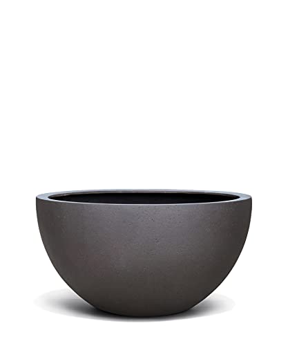 ESCHBACH® Pflanzkübel Low Egg Pot 50 Espresso Anthrazit Schale * 45 x 45 x 22 cm * 10 Jahre Garantie von Eschbach