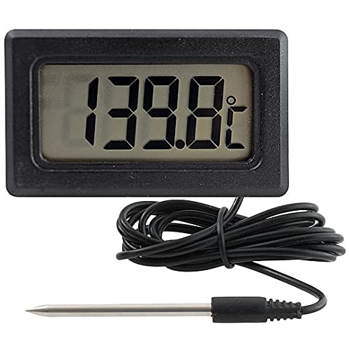 Digital Einbau Thermometer LCD -50...150°C 1,5m 3m 5m 10m Fernfühler Außensensor (TPM150 5 m) von ESCO