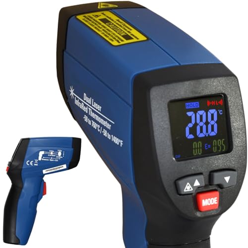 ES-827V Profi Pyrometer Doppel Laser Infrarot Thermometer Temperaturmessgerät -50 bis 760 °C ES-827V Profi Pyrometer Doppel Laser Infrarot Thermometer Temperaturmessgerät -50 bis 760 °C von ESCO