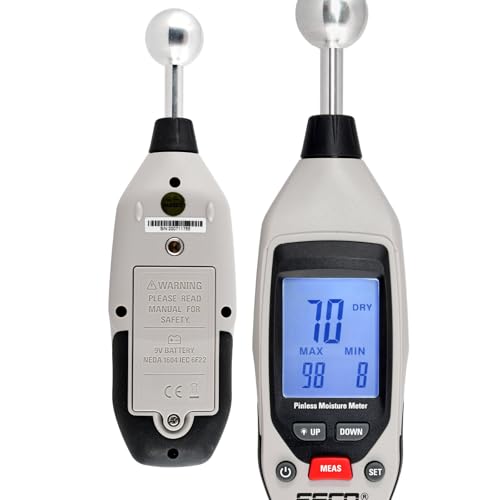 ES-980 Elektronischer Feuchtigkeitsmesser | Feuchtemessgerät für Wände, Holz, Beton, Estrich & Baumaterialien | Kugelsonde, 40mm Messtiefe, 2 Alarmstufen, Hintergrundbeleuchtung ES-980 Elektronischer Feuchtigkeitsmesser | Feuchtemessgerät für Wände, Holz, Beton, Estrich & Baumaterialien | Kugelsonde, 40mm Messtiefe, 2 Alarmstufen, Hintergrundbeleuchtung von ESCO
