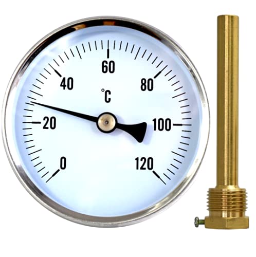 Thermometer für Räucherofen großes Ø 80mm Räucher Smoker 1/2" 120°C Kalibriert! von ESCO