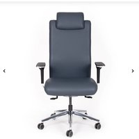 lento agilis XL AG13 Bürostuhl, 100% Echtleder, dunkelblau, mit Kopfstütze von lento