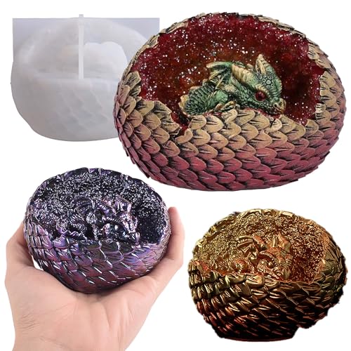Drachenei-Formen Dinosaurier-Harzform – Harzguss-Silikonformen für Heimdekoration und Kerzenherstellung, Wellen-Spiralform Drachenei-Formen Dinosaurier-Harzform – Harzguss-Silikonformen für Heimdekoration und Kerzenherstellung, Wellen-Spiralform von ESEDAGE
