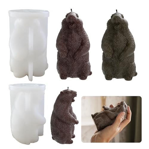 ehd-marmot 3D-Tier-Silikonform für Harz- und Kerzenherstellung, Heimdekoration und Direktguss von ESEDAGE
