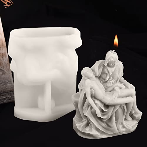 Pieta 3D-Jesus-Silikonform für Harz-Kerzenherstellung, Tischdekoration, Körperseife, Handarbeiten von ESEDAGE