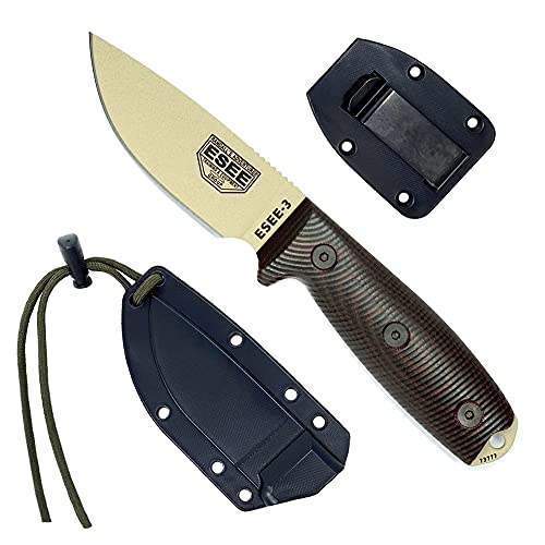 ESEE Model 3 3D Fixed Blade Desert, schwarz von ESEE