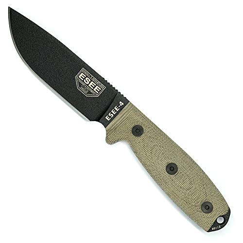 ESEE Model 4 3D Fixed Blade Canvas, schwarz von ESEE