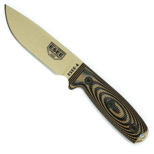 ESEE Model 4 3D Fixed Blade Tan, schwarz von ESEE