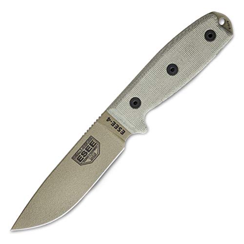 ESEE - Randall's Adventure Unisex – Erwachsene ESEE, Outdoormesser | Klingenlänge: 11, 43 cm, Griff: Micarta, Model 4, Dark Earth, normal von ESEE