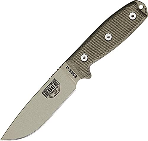 Esee Outdoormesser, 11 cm, Grüner Micarta, mit Scheide Model 4 Plain Edge von ESEE