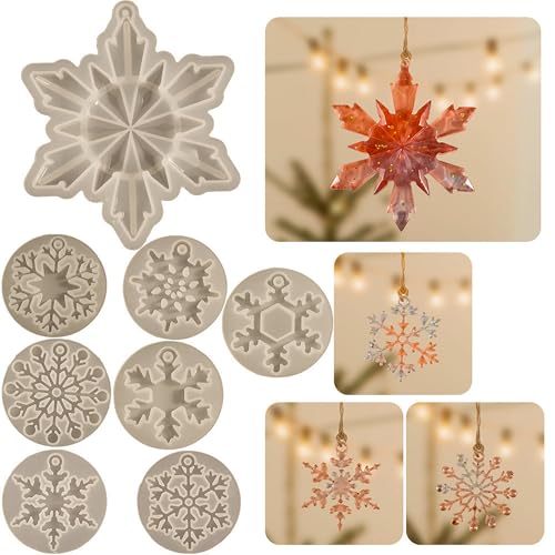 ESEENS 8 Stück Anhängerform Schneeflocke Harz Form Schnee Harz Gießform Harz Herstellung Formen Silikonform für Kerzen Heimdekoration Form 3D Tierform Kerzenherstellung Form ESEENS 8 Stück Anhängerform Schneeflocke Harz Form Schnee Harz Gießform Harz Herstellung Formen Silikonform für Kerzen Heimdekoration Form 3D Tierform Kerzenherstellung Form von ESEENS