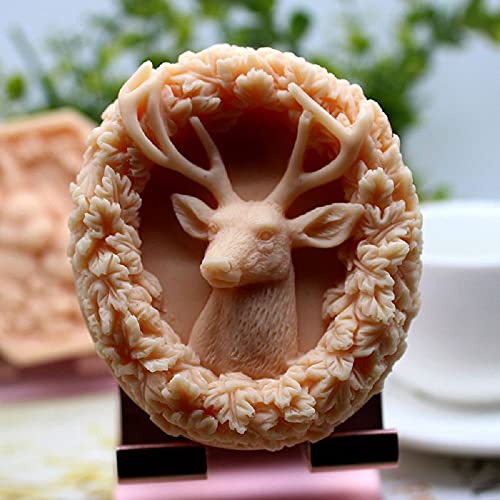 Silikonform mit Hirschmotiv, runde Form für Kerzen- und Kuchendekoration Silikonform mit Hirschmotiv, runde Form für Kerzen- und Kuchendekoration von ESEENS