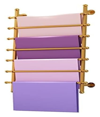 Bandrollen-Präsentationsständer, 7-lagiges, wandmontiertes Lagerregal for Schals, Geschenkpapier, Bänder, Stoffe, Einzelhandels- und Bekleidungsgeschäft(Gold,100cm/39.4in wide) von ESESE