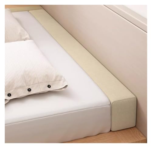 ESESE Bettlückenfüller, 120–200 cm langes Kopfteil-Keilkissen, Bettmatratzenbrücke for Einzel-/Twin-/Queensize-/Kingsize-Betten, rechteckiges Nackenrollen-Stützkissen(Beige,200x10x15cm) von ESESE