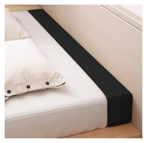 ESESE Bettlückenfüller, 120–200 cm langes Kopfteil-Keilkissen, Bettmatratzenbrücke for Einzel-/Twin-/Queensize-/Kingsize-Betten, rechteckiges Nackenrollen-Stützkissen(Black,120x10x15cm) von ESESE
