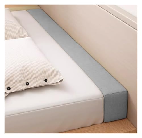 ESESE Bettlückenfüller, 120–200 cm langes Kopfteil-Keilkissen, Bettmatratzenbrücke for Einzel-/Twin-/Queensize-/Kingsize-Betten, rechteckiges Nackenrollen-Stützkissen(Light Grey,120x10x20cm) von ESESE