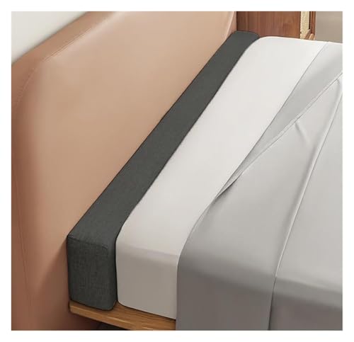 ESESE Bettlückenfüller, Bett/Wand/Kopfteil, 100–200 cm Matratzenverlängerung aus hochdichtem Schaumstoff, Bettbrücke, rechteckiges Nackenrollen-Stützkissen(Dark Grey,120x15x20cm) von ESESE